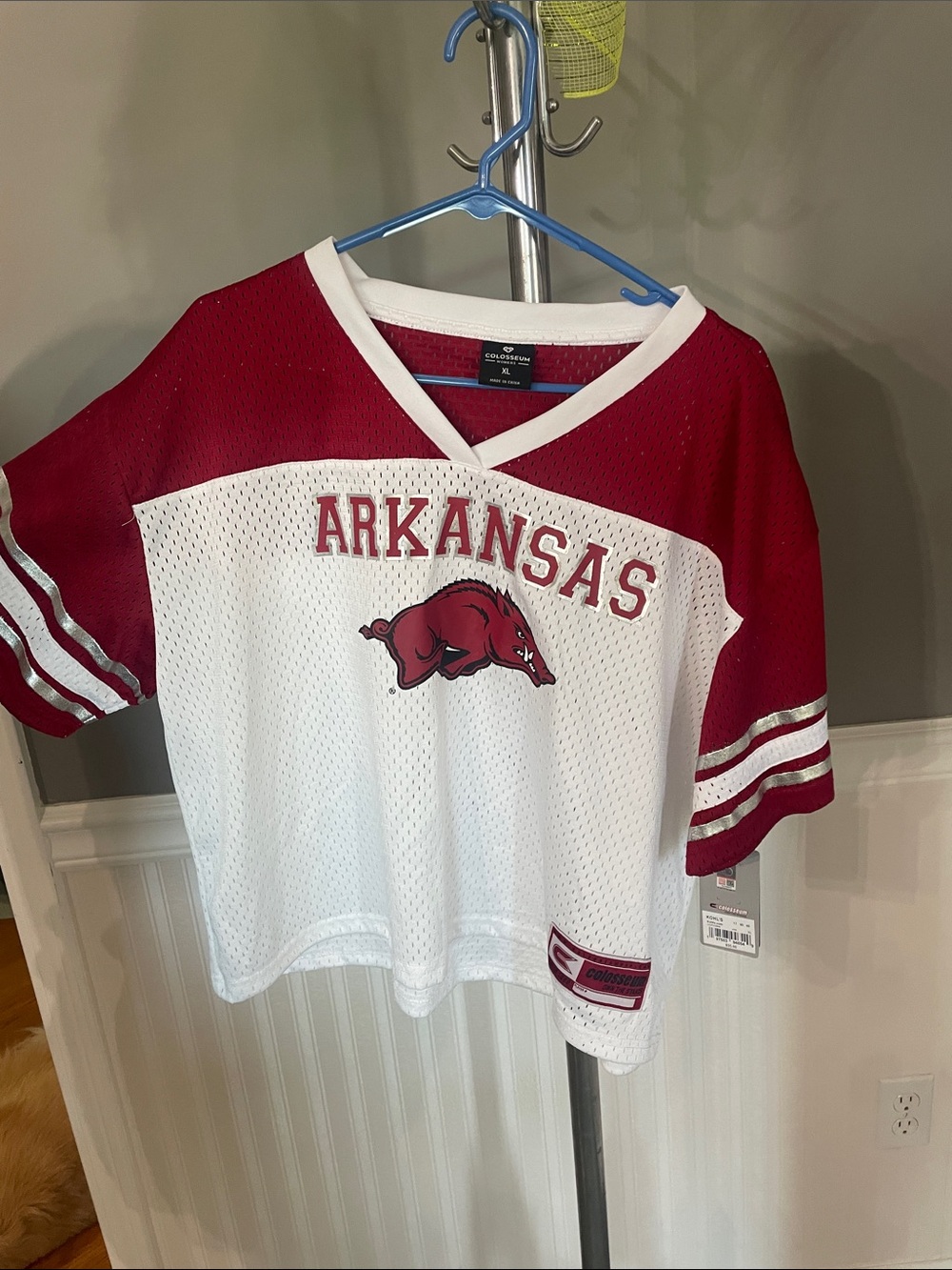 Colosseum Arkansas women’s Red and White Mesh Jersey